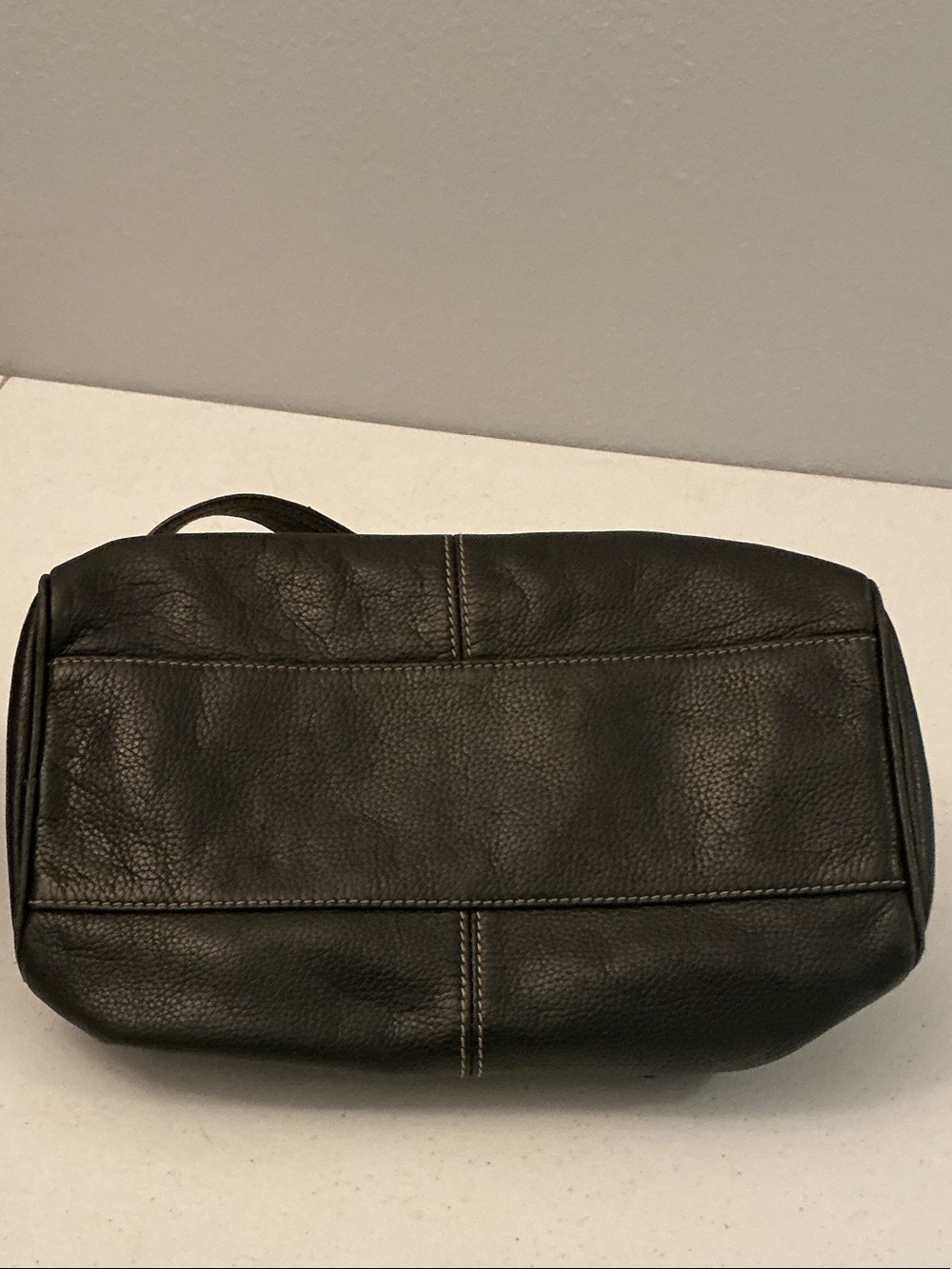 Tignanello Black Leather Satchel with White Contrast Stitching - Picture 6 of 6